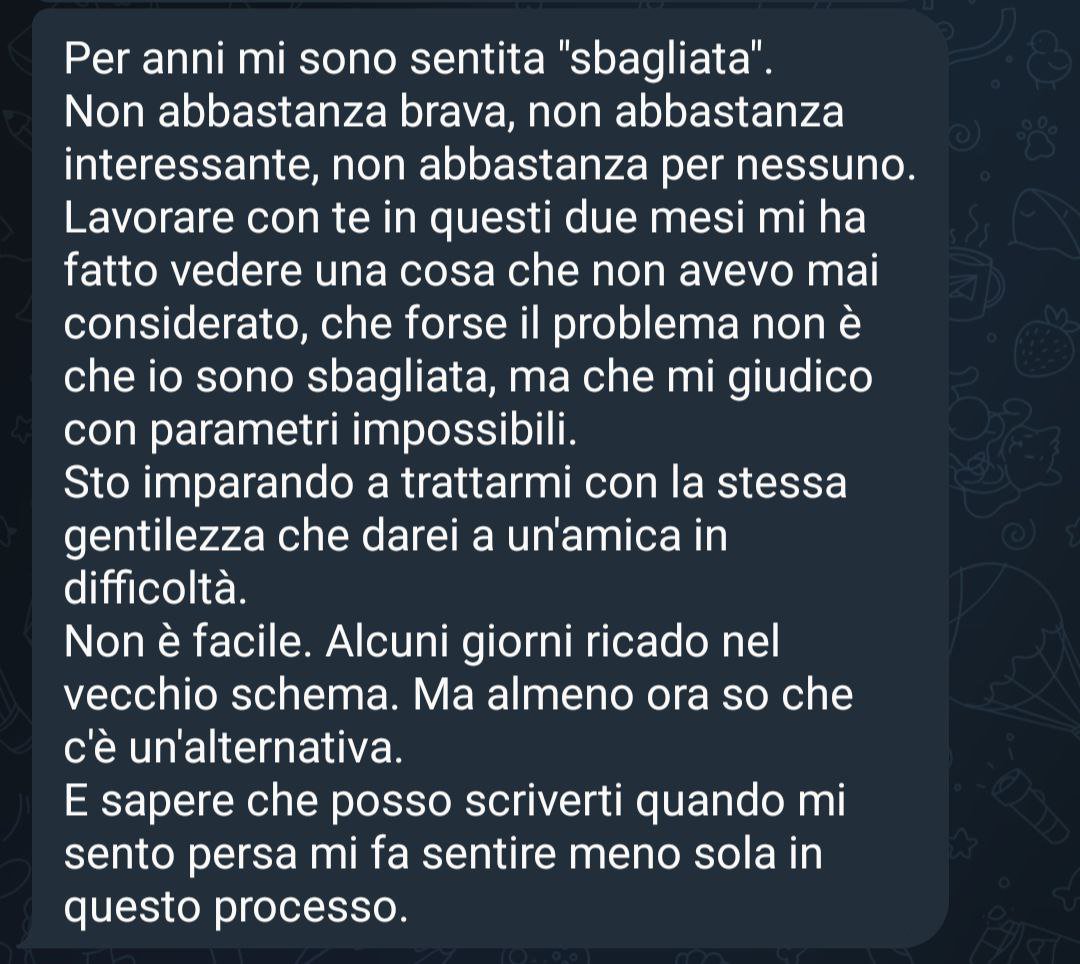Feedback text coaching — autostima